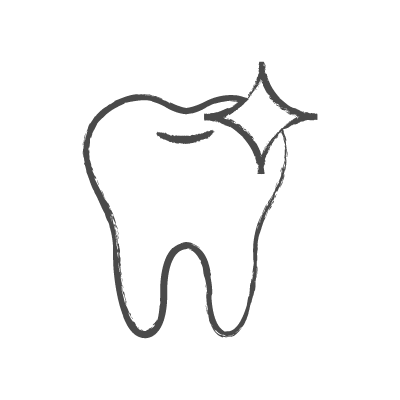 Ikona zęba dentysty na czarnym tle.